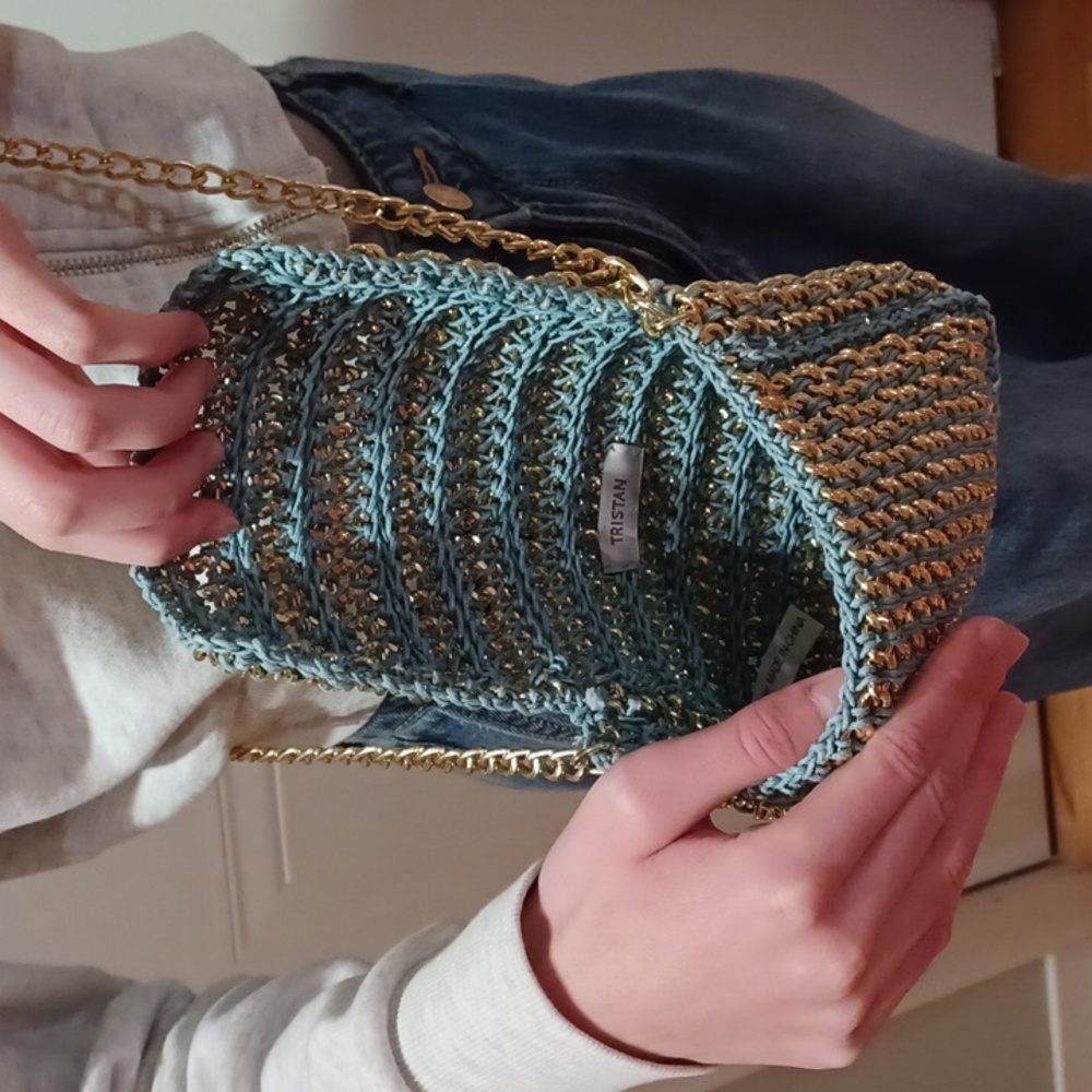NOWT Tristan blue gold purse 👛 on chain⛓️ - Picture 6 of 12